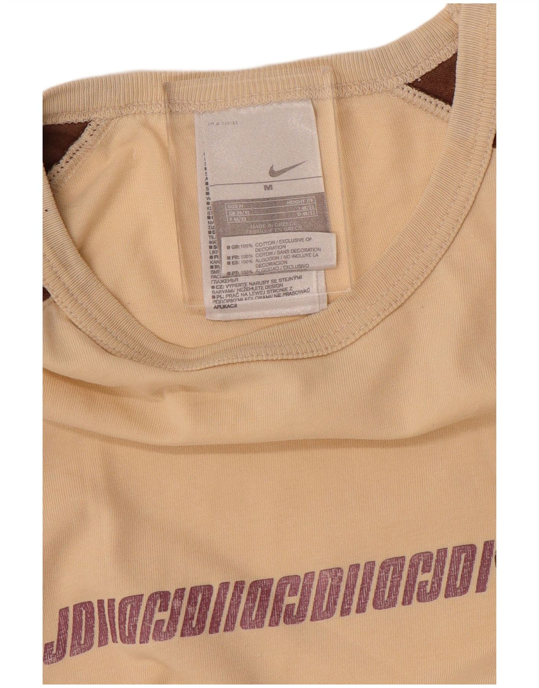 NIKE T-shirt graphique pour hommes UK 39/41 Coton colour block beige moyen