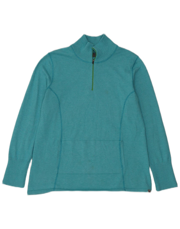 Eddie Bauer Pull col zippé pour femme UK 18 XL Bleu Polyester