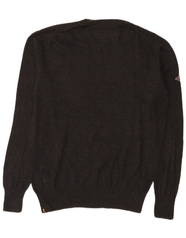 Superdry Pull col V Homme XL Gris Coton
