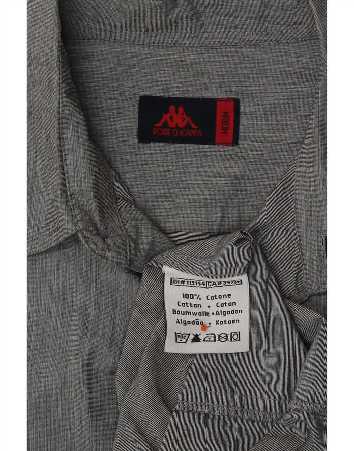 Kappa Chemise Homme Gris Moyen En Coton À Fines Rayures
