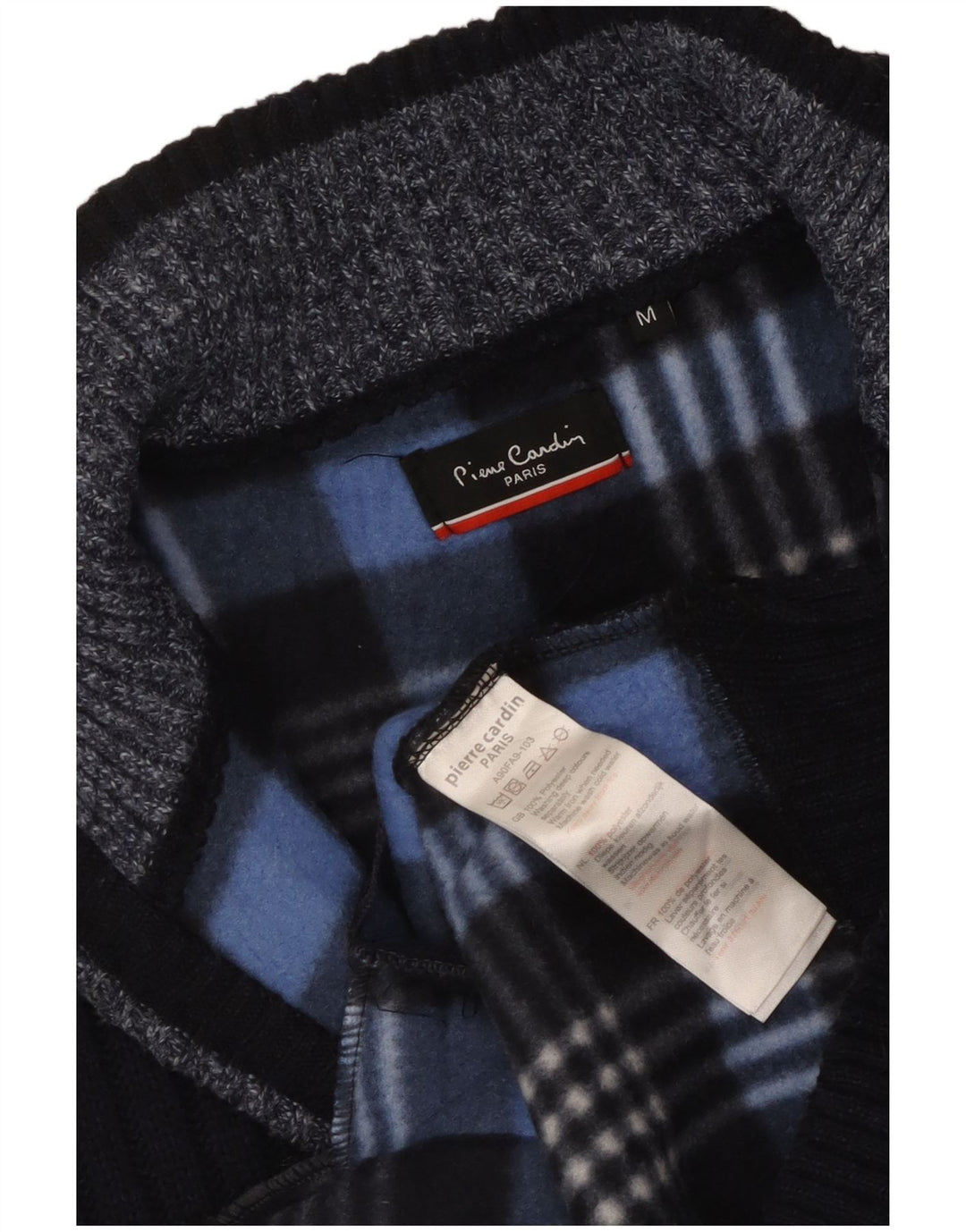 Pierre Cardin Pull Cardigan sans Manches Homme Bleu Marine Moyen Polyester