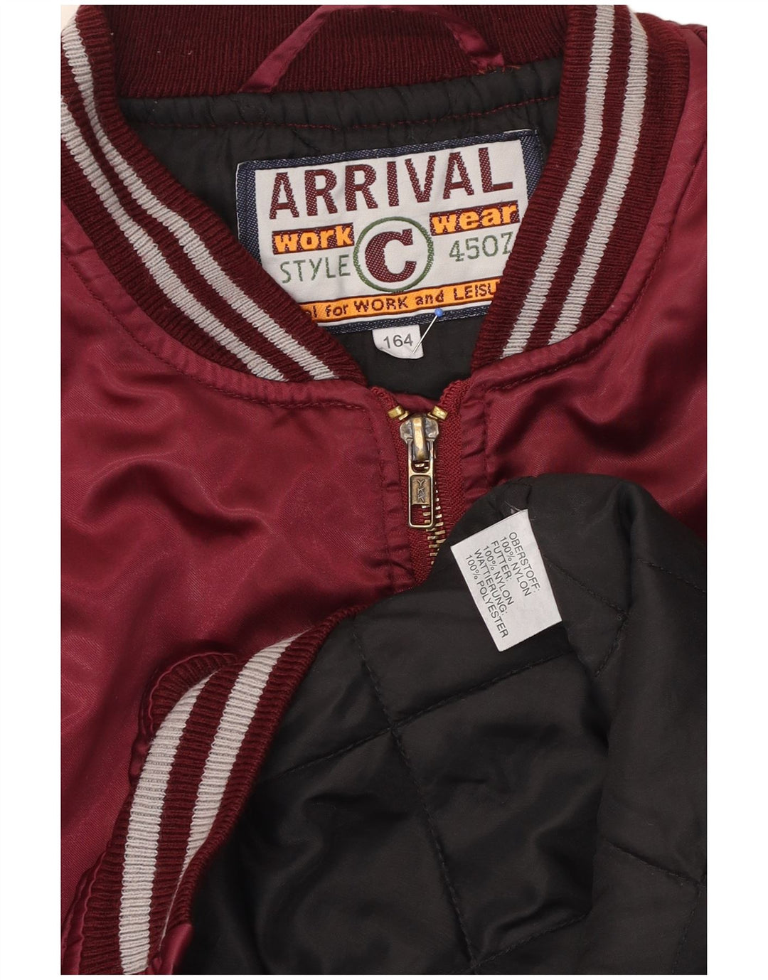 Blouson Bomber VINTAGE Garçon 13-14 ans Nylon Bordeaux