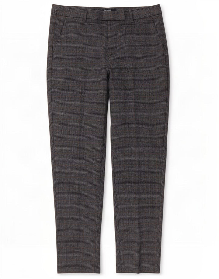 Marks & Spencer Pantalon Chino Femme UK 14 Moyen W32 L27 Gris Plaid