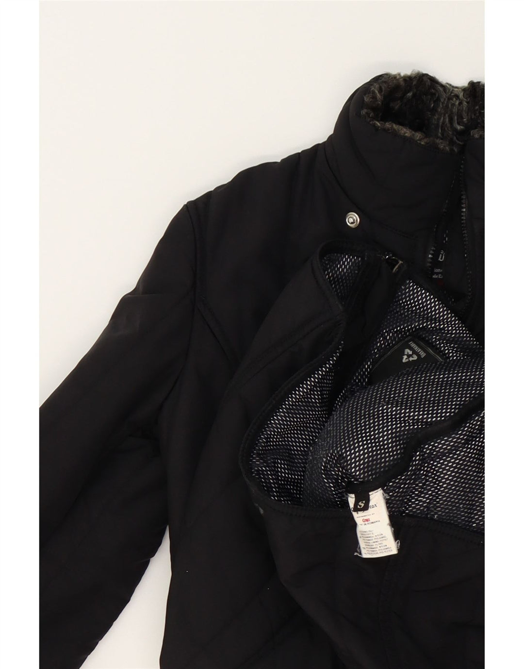 REFRIGIWEAR Womens Padded Jacket UK 10 Small Black Polyamide Vintage Refrigiwear and Second-Hand Refrigiwear from Messina Hembry 