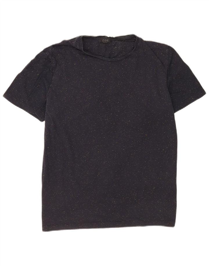 Cos T-Shirt Homme Top Bleu Marine Moucheté Coton