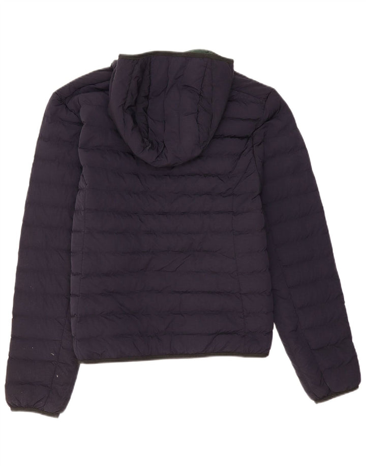 Lacoste Veste matelassée à capuche pour homme EU 46 Small Bleu marine Polyamide