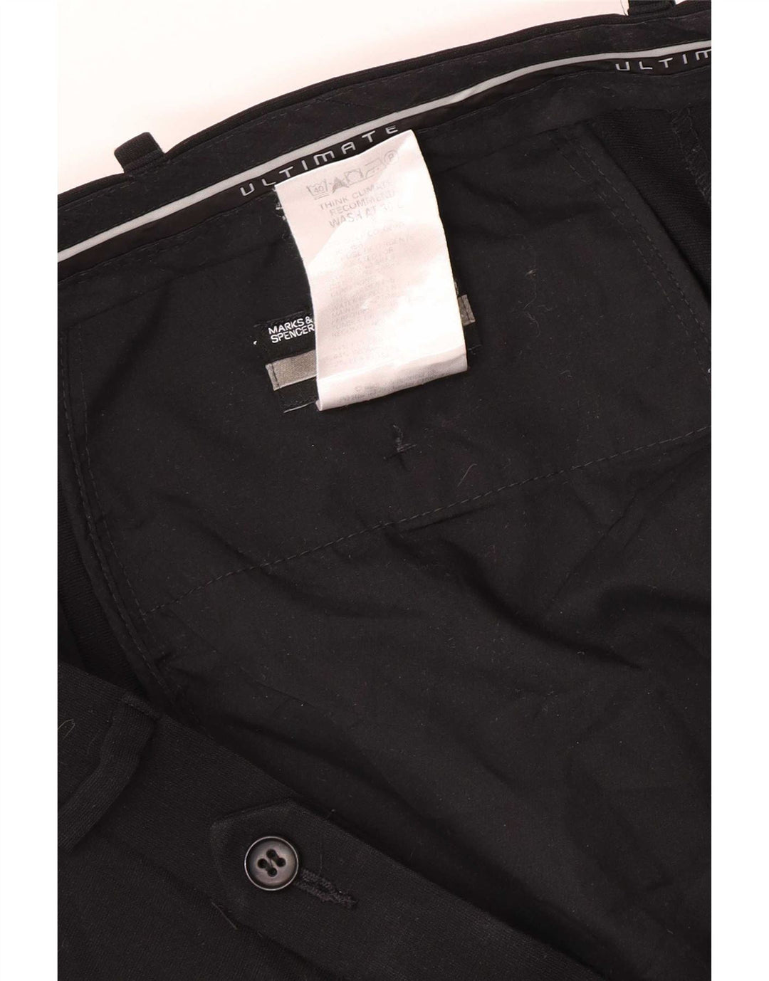 Marks & Spencer Pantalon de costume classique pour homme W38 L33 Noir Polyester