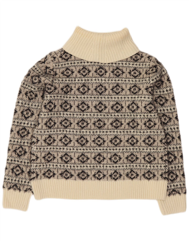 FAT FACE Pull col roulé pour femme UK 12 Gris moyen Fair Isle