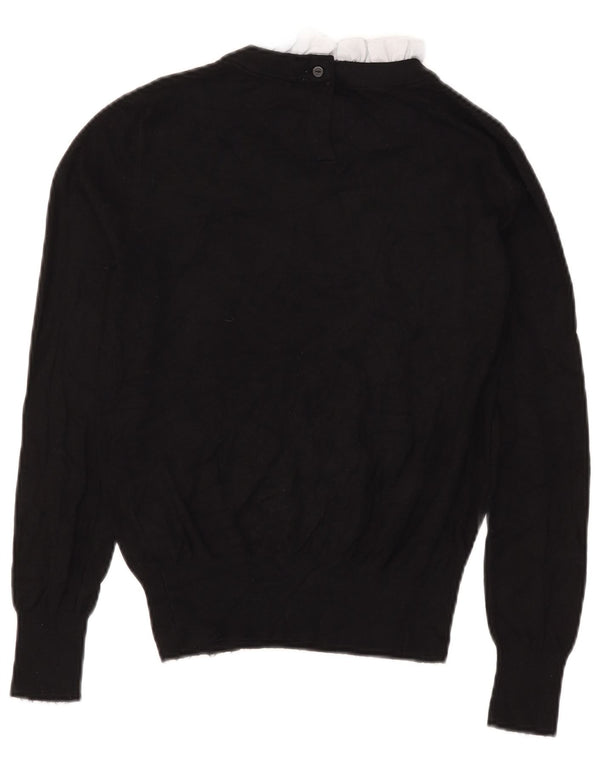 Zara Pull col bateau pour femme UK 16 Large Noir Viscose