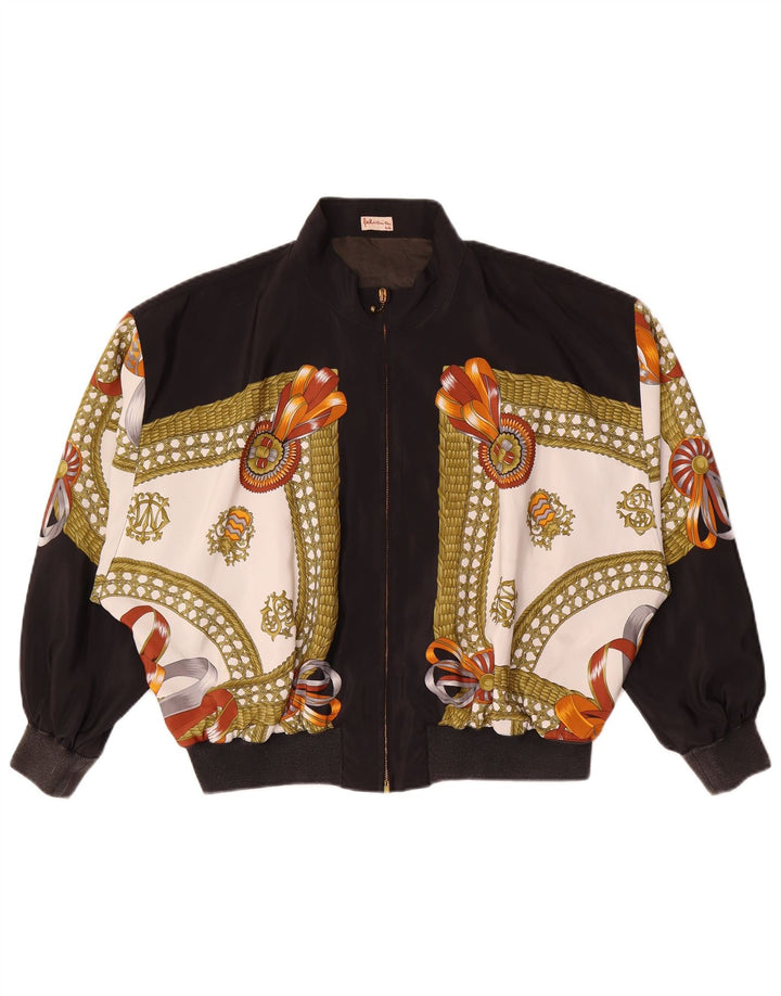 Felicia Veste bomber surdimensionnée à motif abstrait pour femme EU 44 XL Noir