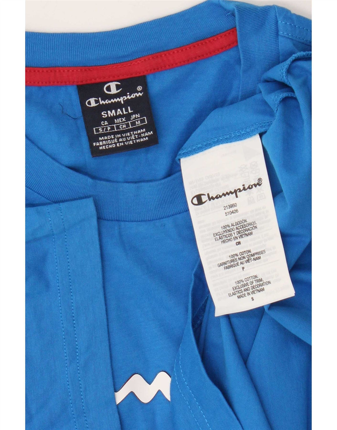 Champion T-Shirt Graphique Homme Petit Bleu Coton