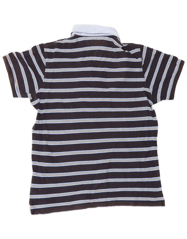 Tommy Hilfiger Polo de rugby coupe slim pour homme XL en coton rayé noir