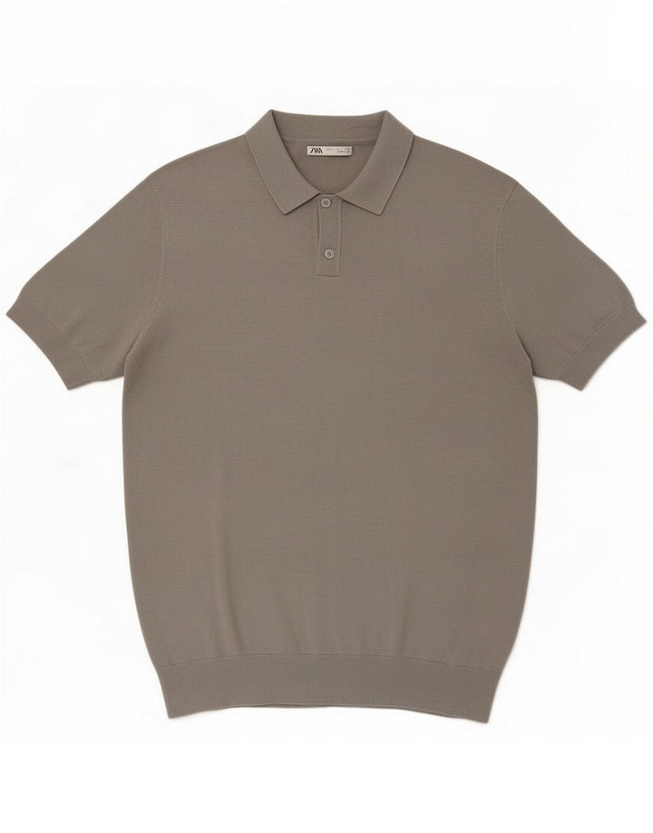 Polo homme Zara Large Gris Lyocell