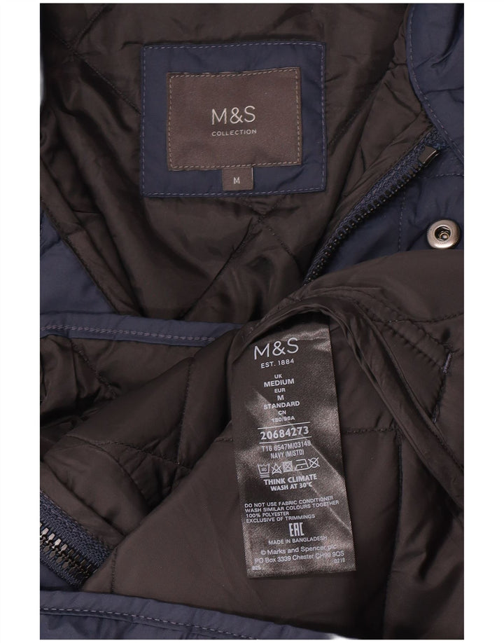 Marks & Spencer Veste matelassée pour homme UK 38 Bleu marine moyen Polyester