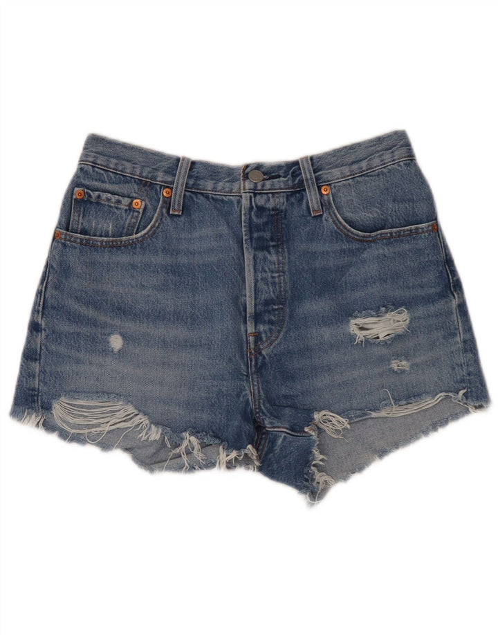 Levi's Short 501 Distressed Denim W29 Femme Bleu Moyen Coton