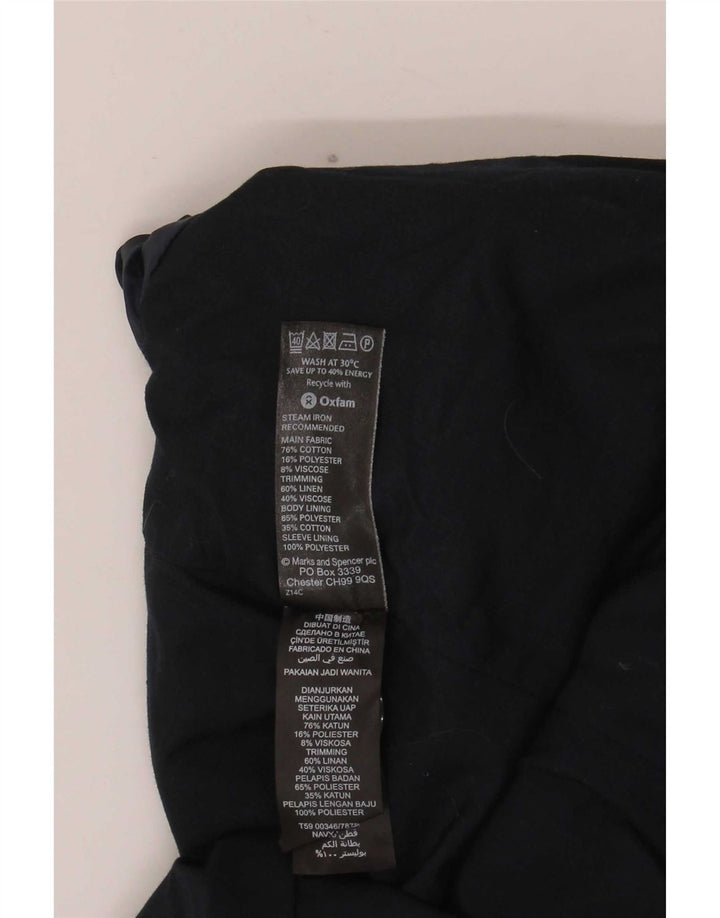 Marks & Spencer Veste blazer à manches 3/4 pour femme UK 16 Large Bleu marine