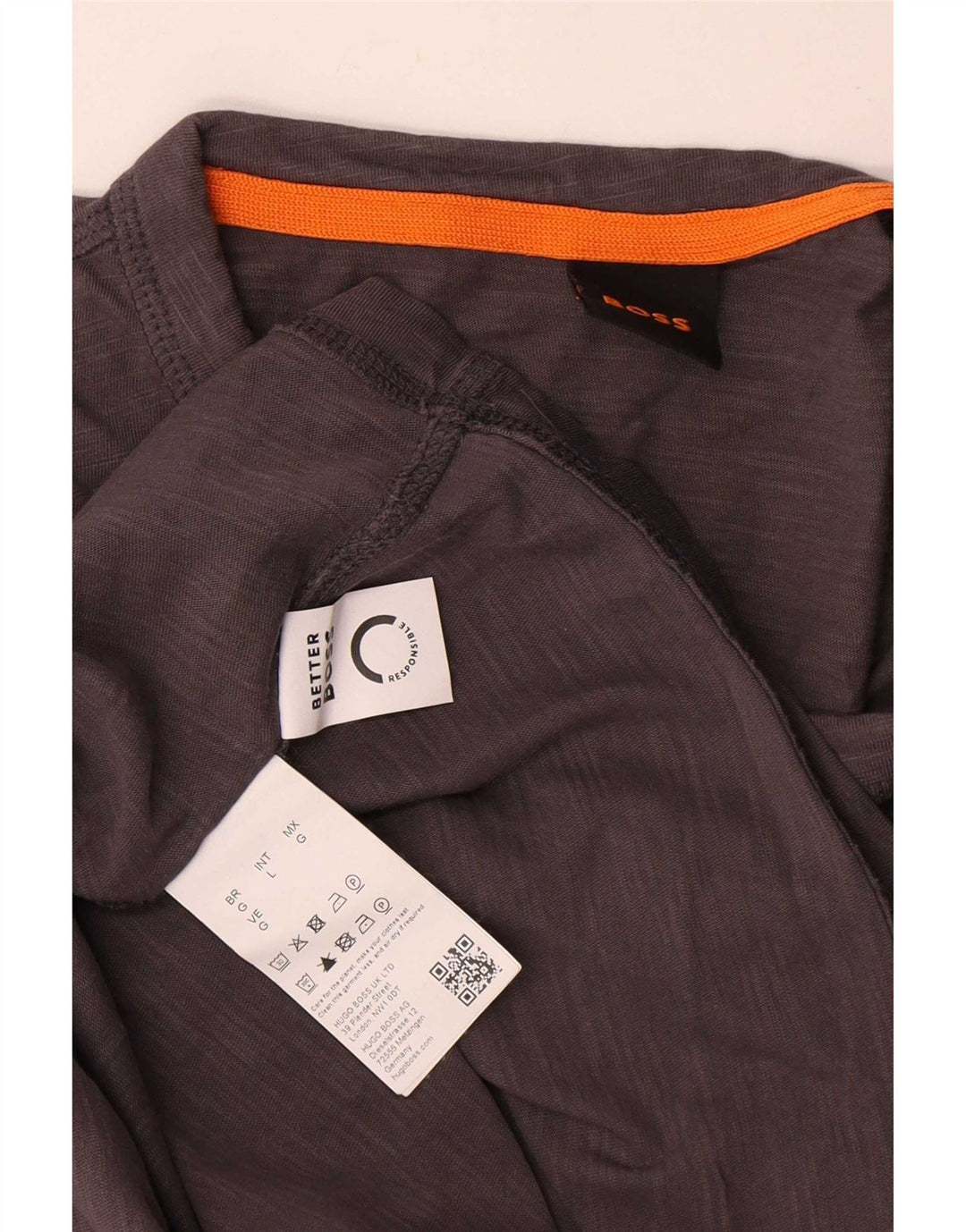 Hugo Boss Homme T-Shirt Top Large Gris Coton