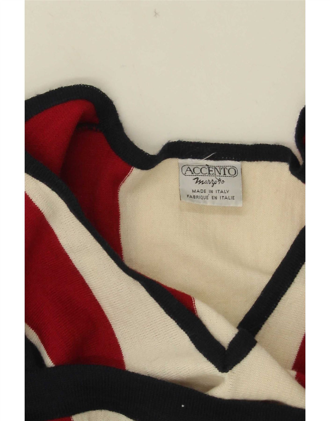 Accento By Marzotto Pull col V Homme Rayé Multicolore Moyen
