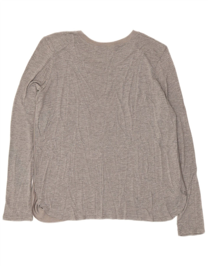 Zara Femme Top Manches Longues UK 16 Large Gris Moucheté