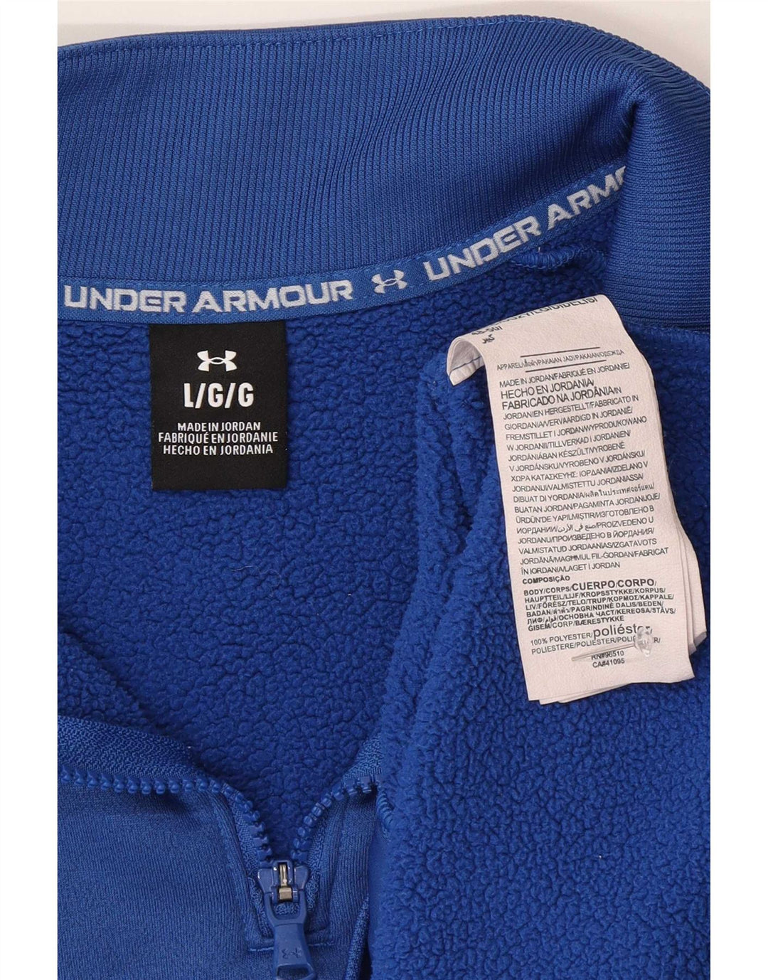 Under Armour Sweat-shirt court à col zippé pour homme, grand bleu, polyester