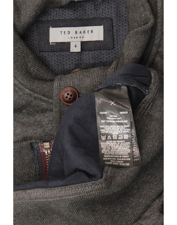 Ted Baker Pull Cardigan Homme Taille 4 Grand Coton Gris