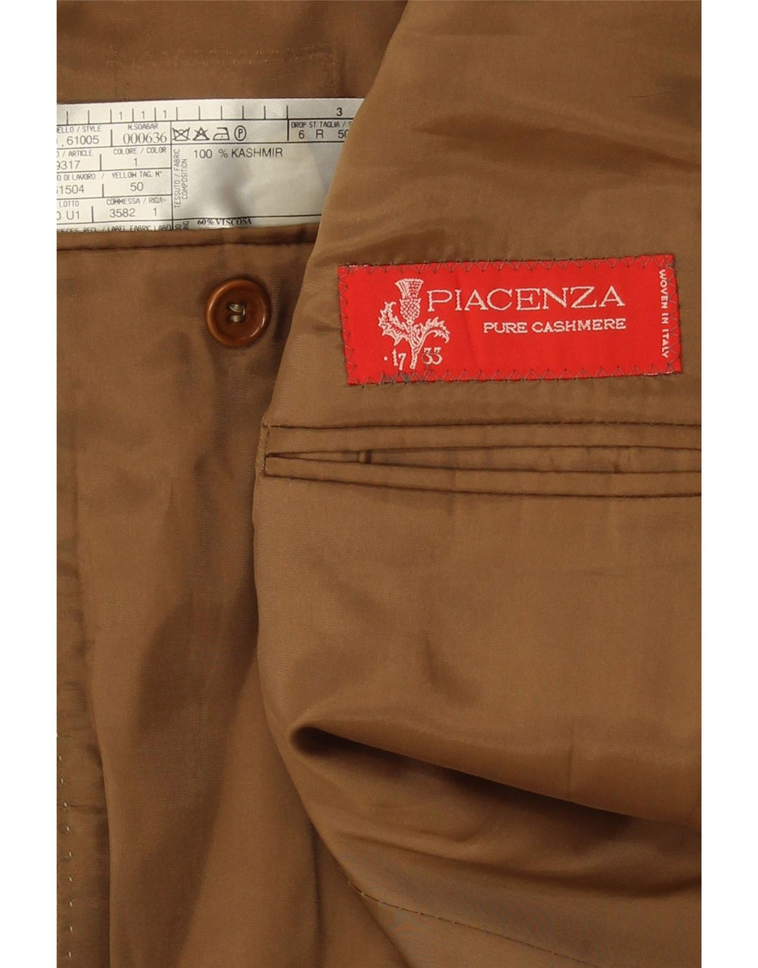 Piacenza Veste Blazer 3 Boutons Homme IT 50 Large Beige Cachemire