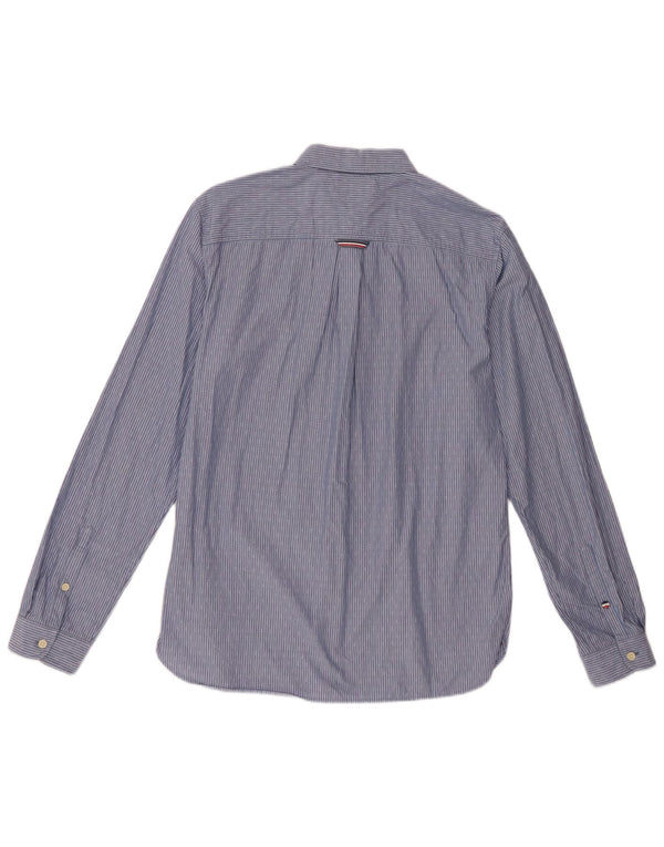Tommy Hilfiger Chemise Regular Fit Homme Bleu Moyen Rayé Coton