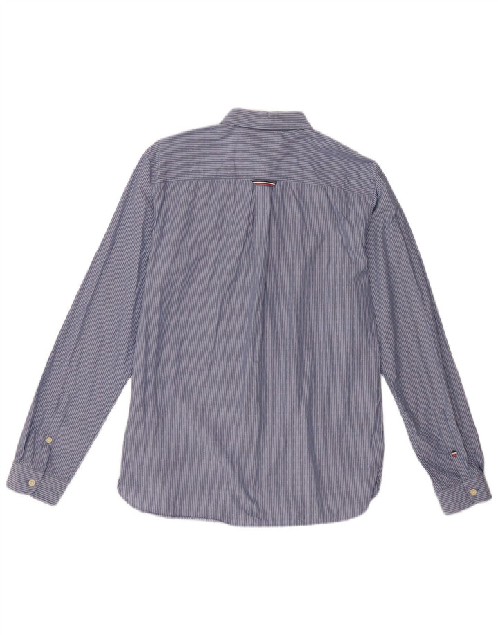 Tommy Hilfiger Chemise Regular Fit Homme Bleu Moyen Rayé Coton