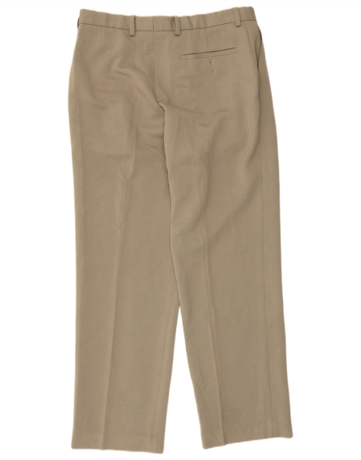 Marks & Spencer Pantalon de Costume Droit Homme W34 L31 Beige Polyester