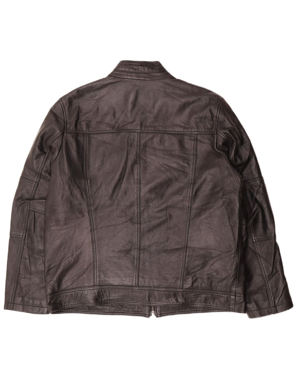 Derimod Expo Veste en cuir pour femme UK 20 2XL Cuir noir