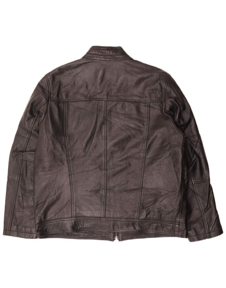 Derimod Expo Veste en cuir pour femme UK 20 2XL Cuir noir