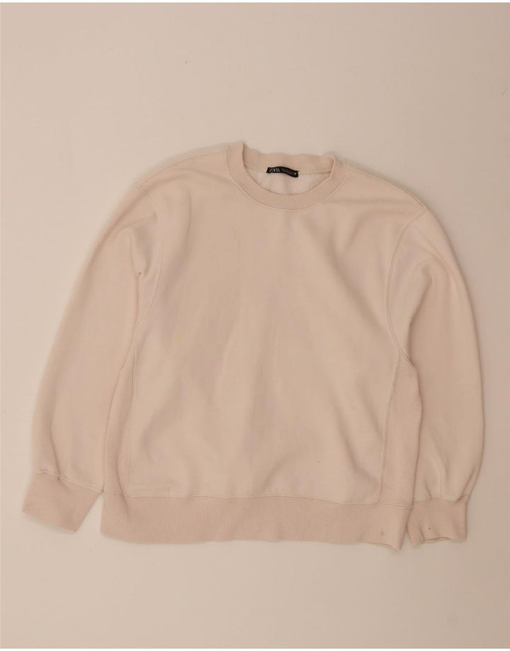 ZARA Womens Oversized Sweatshirt Jumper UK 10 Small Pink Vintage Zara and Second-Hand Zara from Messina Hembry 