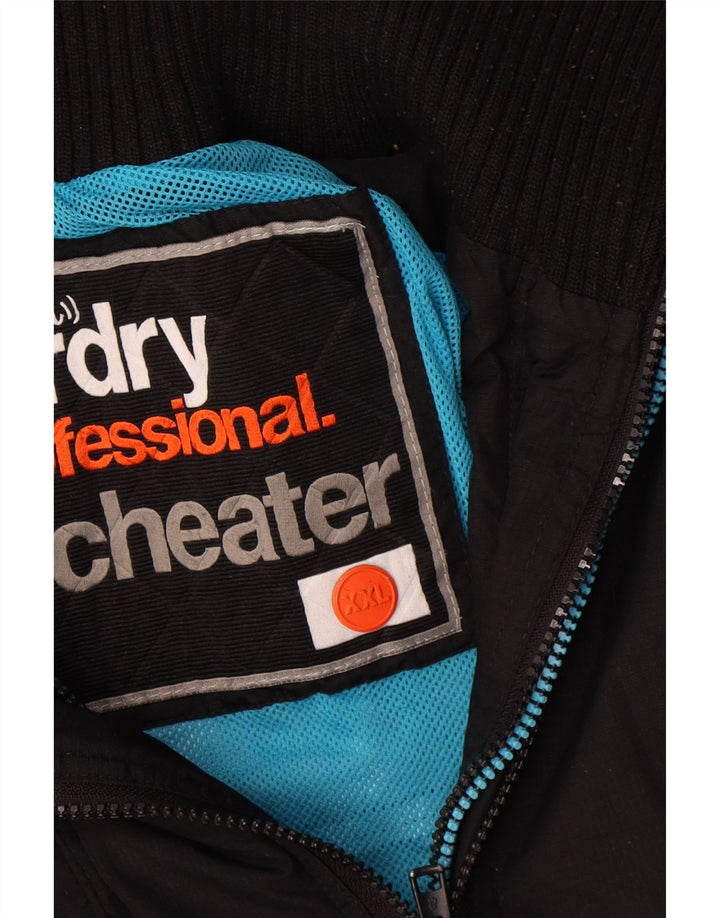 Superdry Veste coupe-vent graphique pour homme UK 44 2XL Noir Nylon