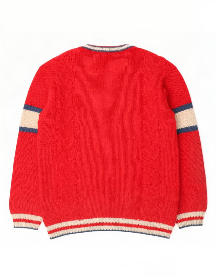 Foxhound Pull Graphique Col V Homme Rouge Moyen Colourblock