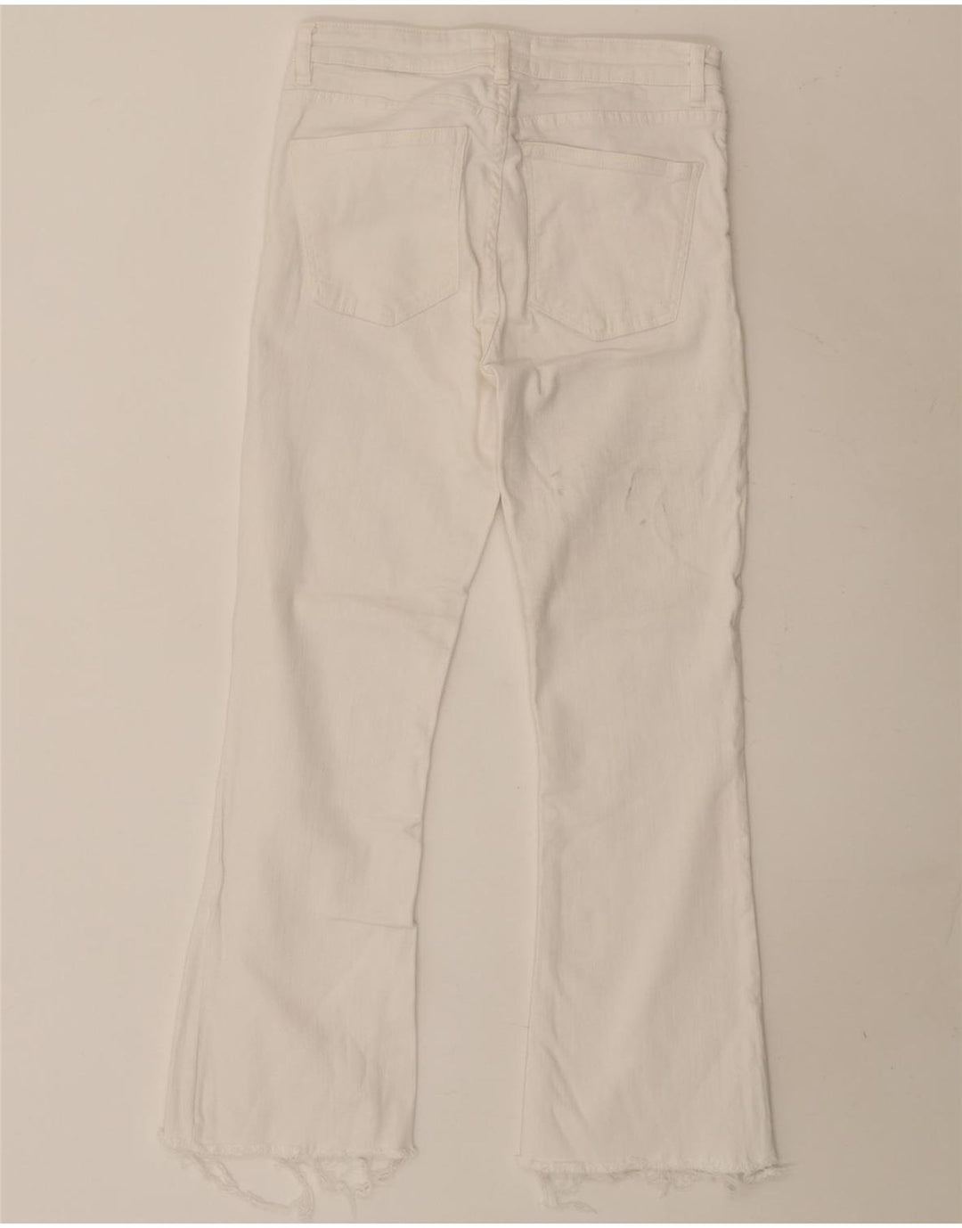 Zara Jean court bootcut pour femme EU 38 Petit W28 L26 Coton blanc