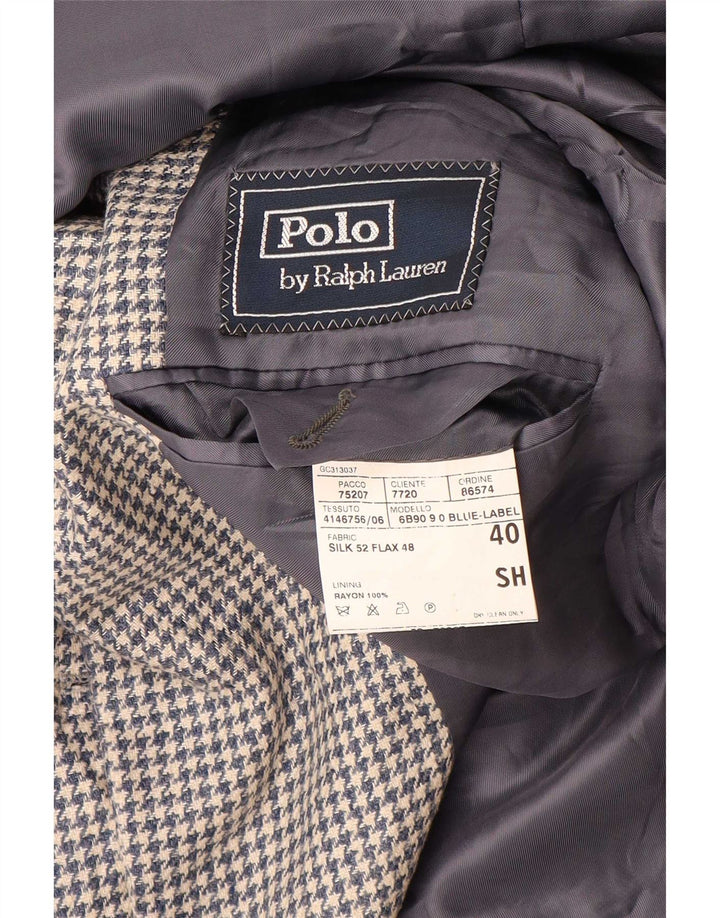 Polo Ralph Lauren Veste blazer à 3 boutons pour homme UK 40 pied-de-poule bleu moyen