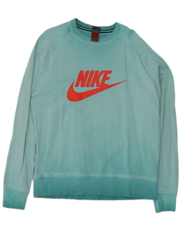 NIKE Sweat-shirt graphique pour homme XL en coton turquoise