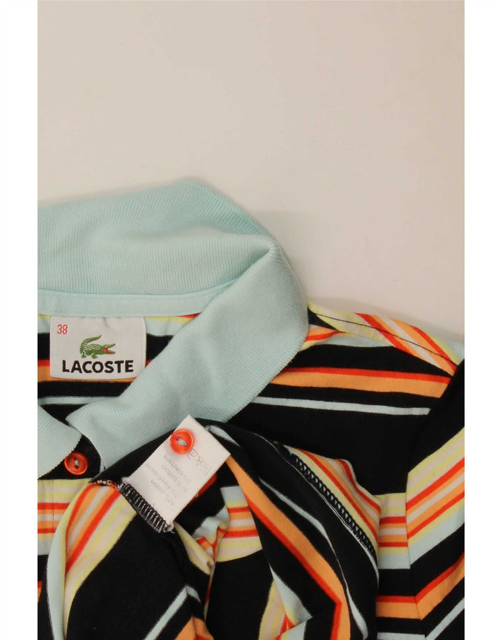 Lacoste Polo Femme Taille 38 Coton Rayé Noir Moyen
