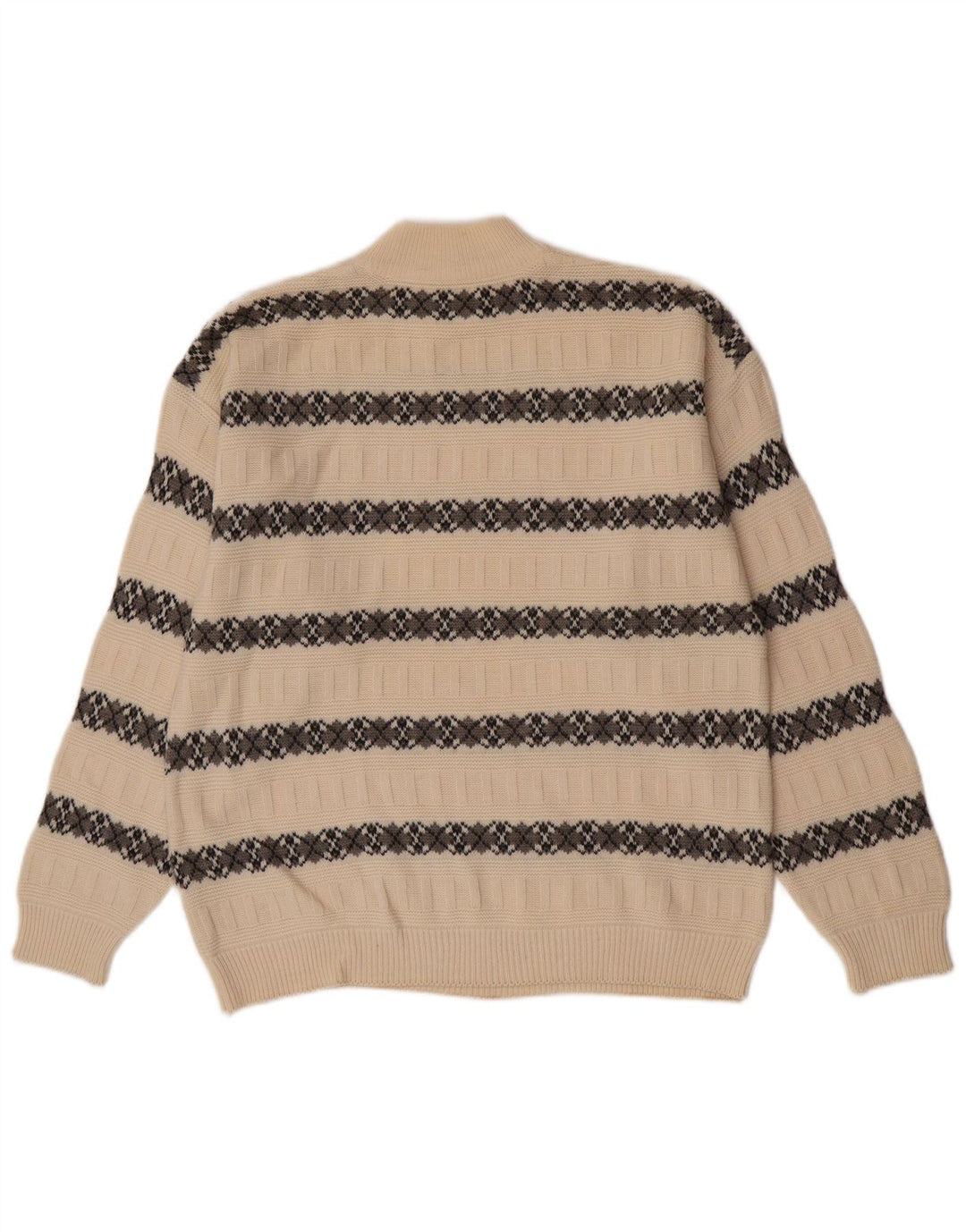 Suspense Pull col roulé pour homme IT 52 en laine rayée blanc cassé