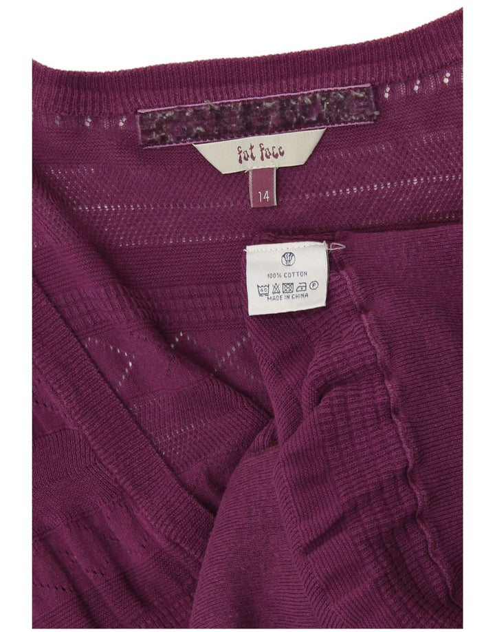 Fat Face Boléro court à manches courtes pour femme UK 14 Grand coton violet