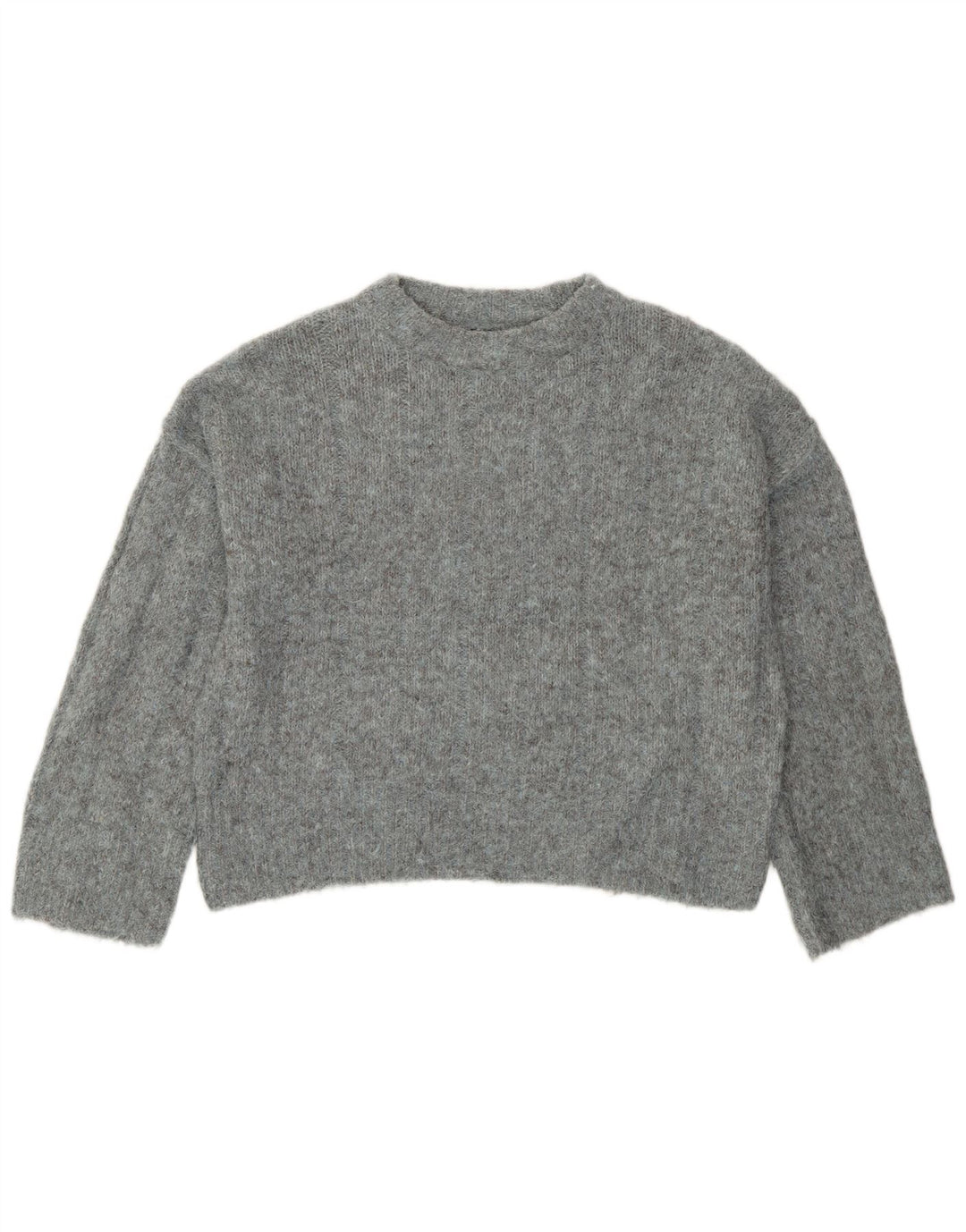 Topshop Pull surdimensionné à col rond pour femme UK 6 XS Gris Polyester