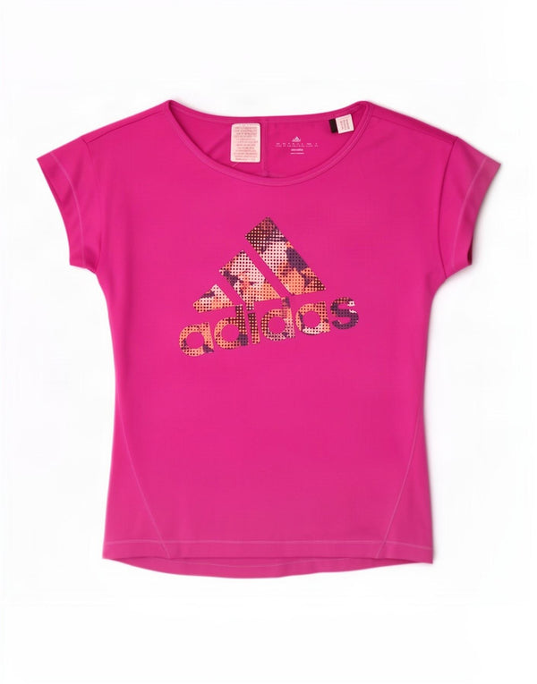 Adidas Filles Climalite Graphic T-Shirt Top 11-12 ans Rose Polyester