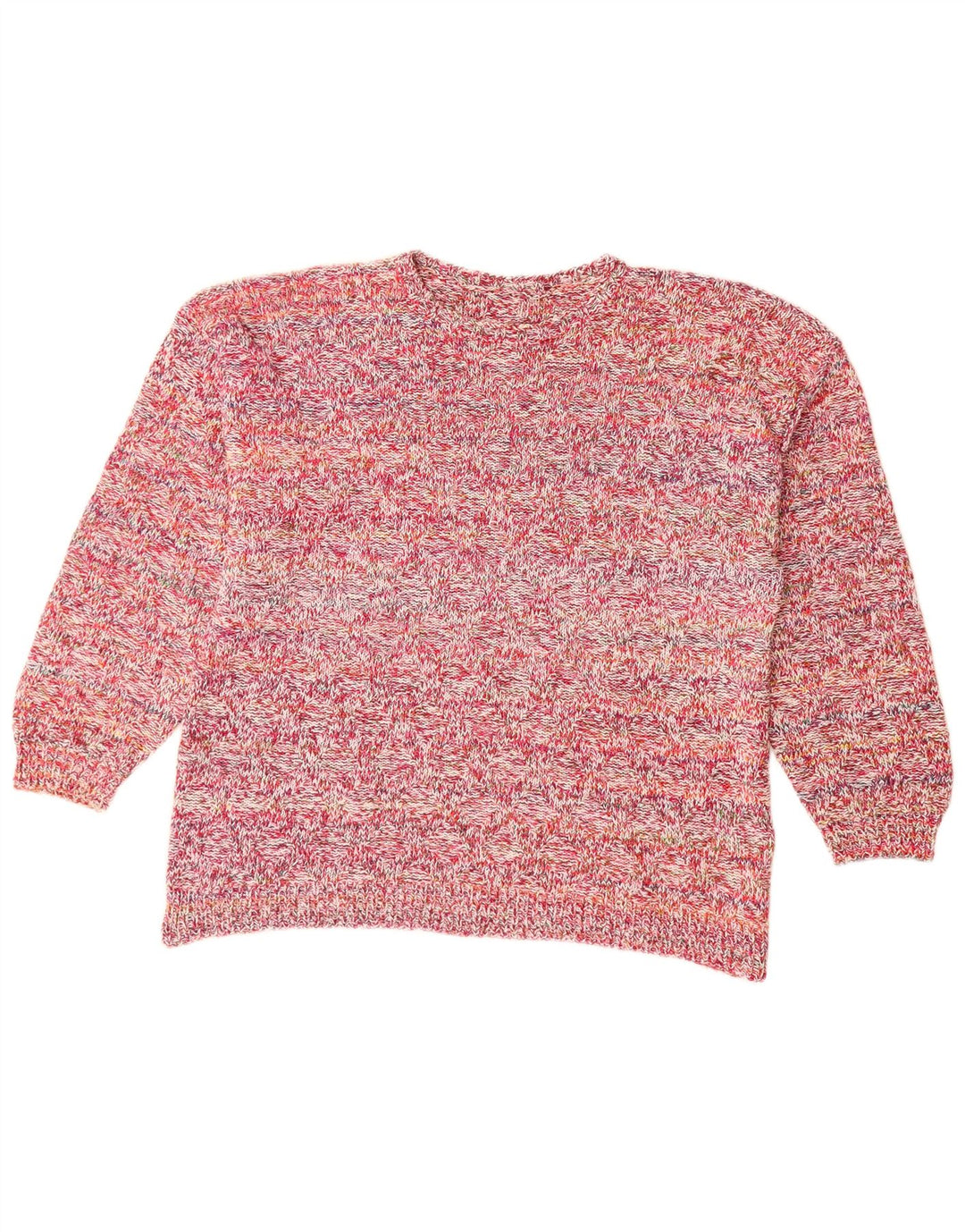 VINTAGE Femme Col Bateau Pull Pull UK 18 XL Rose Moucheté