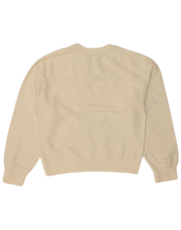 Zara Womens Crop Sweatshirt Jumper UK 10 Petit Blanc Cassé