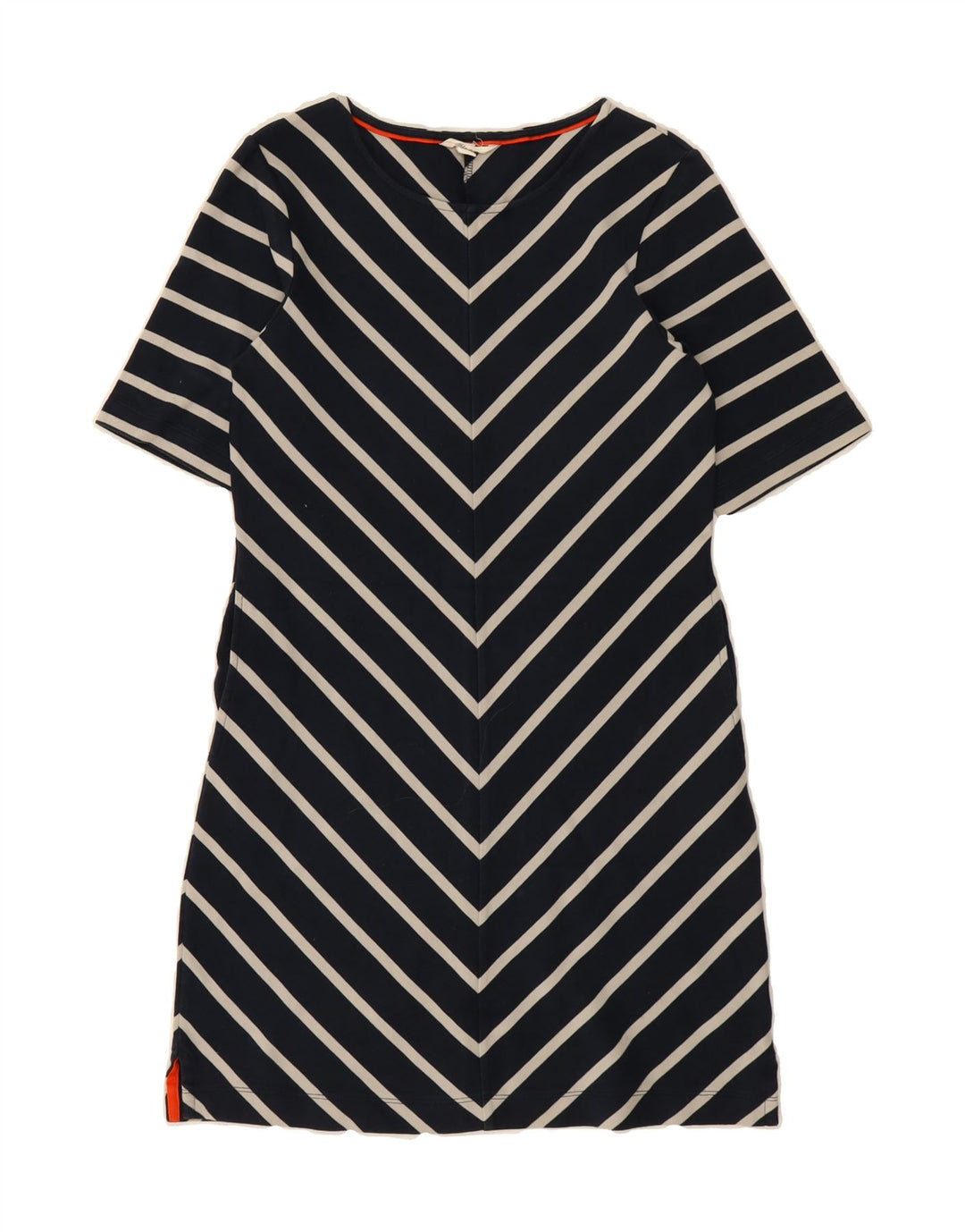 WHITE STUFF Womens A-Line Dress UK 8 Small Black Chevron Cotton Vintage White Stuff and Second-Hand White Stuff from Messina Hembry 