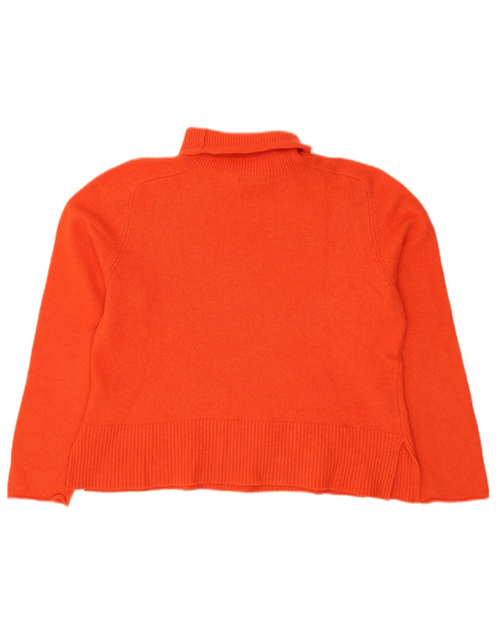 Massimo Dutti Pull court à col roulé pour femme UK 16 Grande laine orange