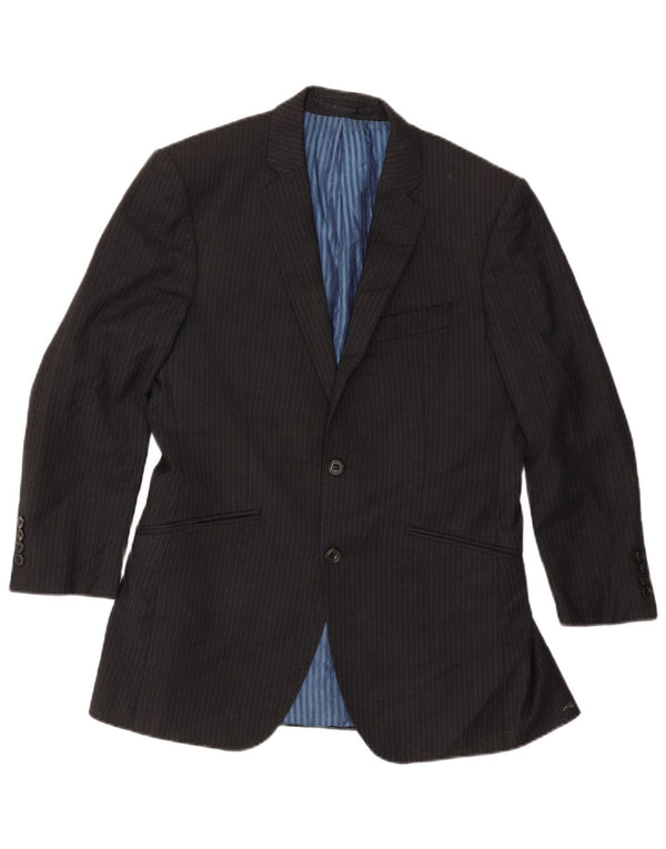 Marks & Spencer Veste blazer à 2 boutons pour homme UK 38 Gris moyen à fines rayures