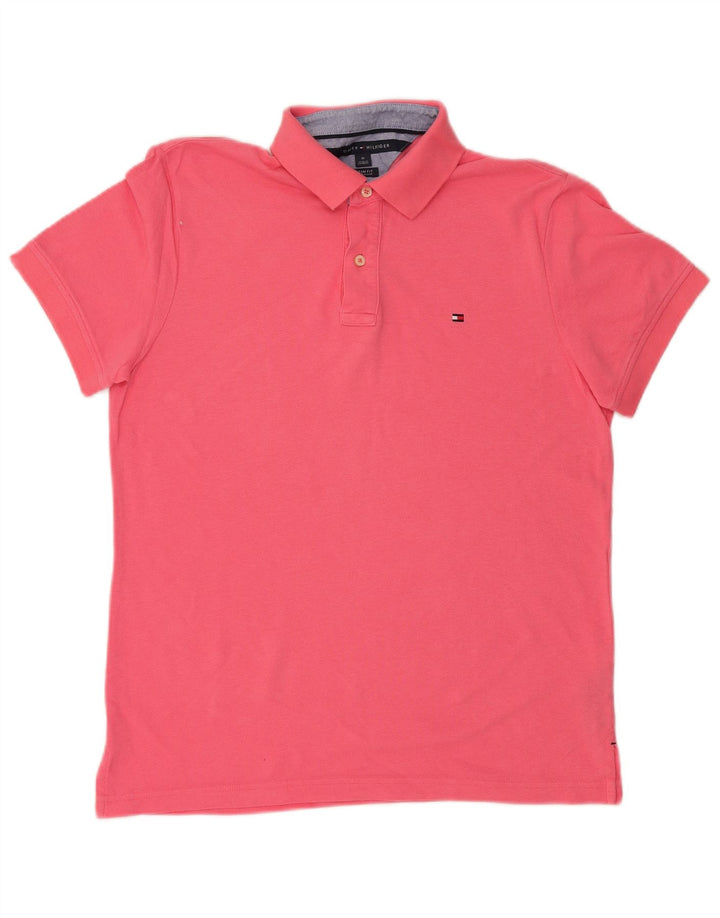 TOMMY HILFIGER Polo Custom Fit Homme Rose Moyen Coton