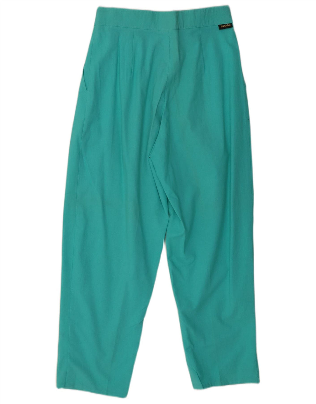 VINTAGE Pantalon Chino Taille Haute Femme W28 L27 Coton Turquoise