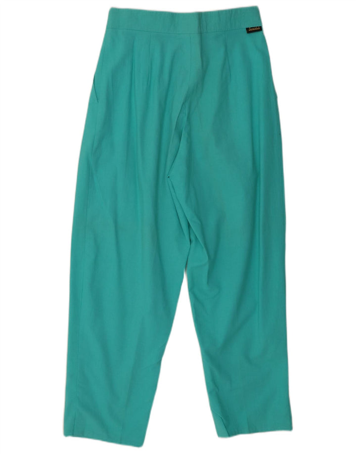 VINTAGE Pantalon Chino Taille Haute Femme W28 L27 Coton Turquoise